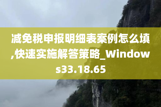 减免税申报明细表案例怎么填,快速实施解答策略_Windows33.18.65