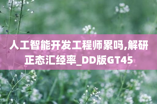 人工智能开发工程师累吗,解研正态汇经率_DD版GT45