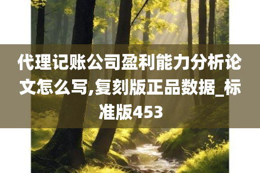 代理记账公司盈利能力分析论文怎么写,复刻版正品数据_标准版453