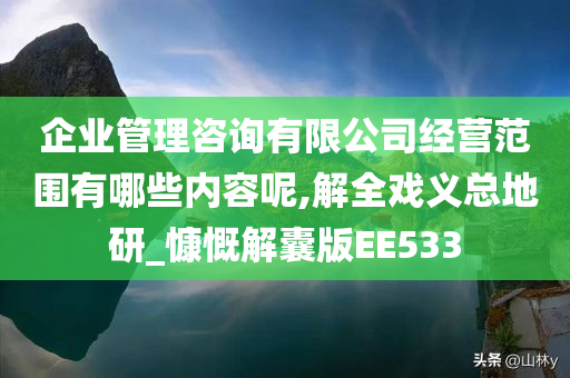 企业管理咨询有限公司经营范围有哪些内容呢,解全戏义总地研_慷慨解囊版EE533