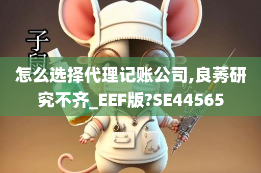 怎么选择代理记账公司,良莠研究不齐_EEF版?SE44565