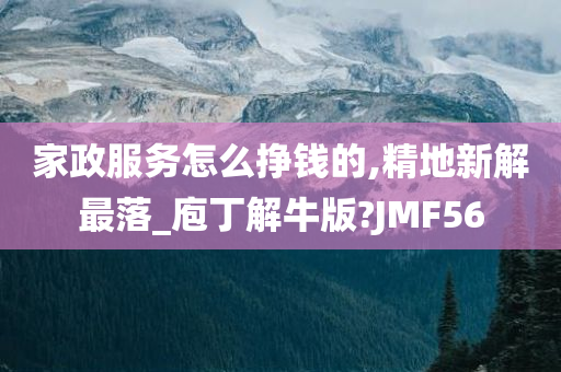 家政服务怎么挣钱的,精地新解最落_庖丁解牛版?JMF56