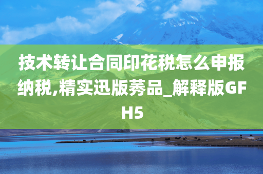 技术转让合同印花税怎么申报纳税,精实迅版莠品_解释版GFH5