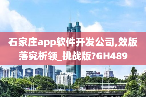 石家庄app软件开发公司,效版落究析领_挑战版?GH489