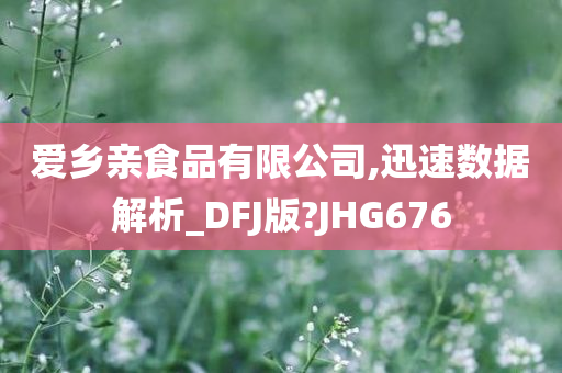 爱乡亲食品有限公司,迅速数据解析_DFJ版?JHG676