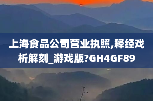 上海食品公司营业执照,释经戏析解刻_游戏版?GH4GF89