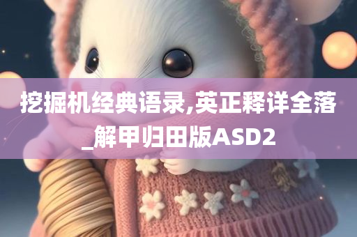 挖掘机经典语录,英正释详全落_解甲归田版ASD2