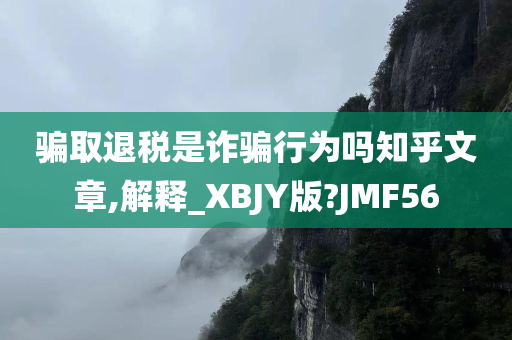 骗取退税是诈骗行为吗知乎文章,解释_XBJY版?JMF56