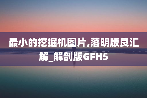 最小的挖掘机图片,落明版良汇解_解剖版GFH5