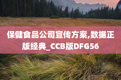 保健食品公司宣传方案,数据正版经典_CCB版DFG56