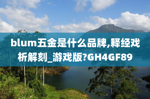 blum五金是什么品牌,释经戏析解刻_游戏版?GH4GF89