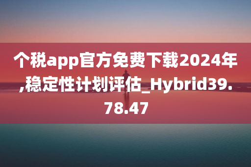 个税app官方免费下载2024年,稳定性计划评估_Hybrid39.78.47