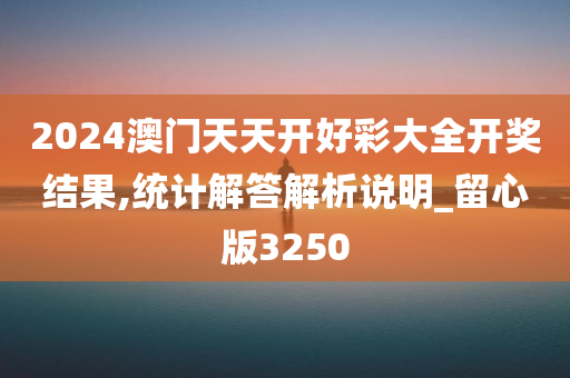 2024澳门天天开好彩大全开奖结果,统计解答解析说明_留心版3250