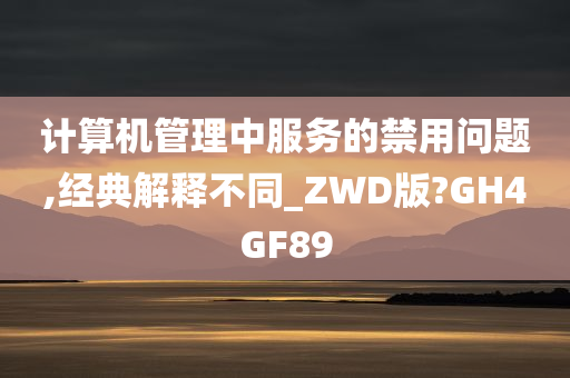 计算机管理中服务的禁用问题,经典解释不同_ZWD版?GH4GF89