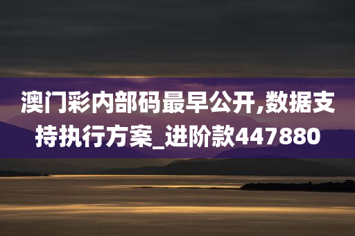 澳门彩内部码最早公开,数据支持执行方案_进阶款447880