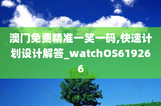 澳门免费精准一笑一码,快速计划设计解答_watchOS619266