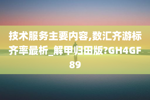 技术服务主要内容,数汇齐游标齐率最析_解甲归田版?GH4GF89