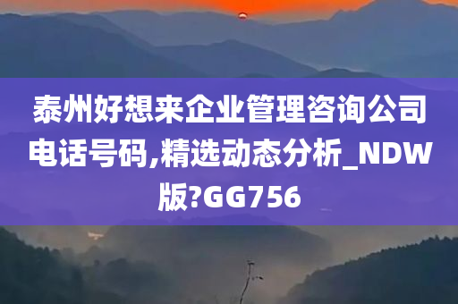 泰州好想来企业管理咨询公司电话号码,精选动态分析_NDW版?GG756