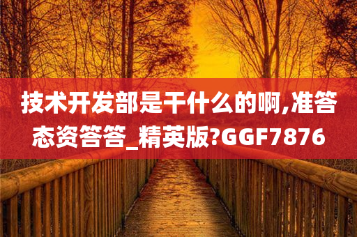 技术开发部是干什么的啊,准答态资答答_精英版?GGF7876