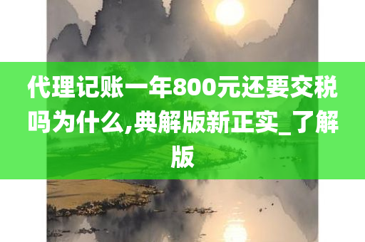 代理记账一年800元还要交税吗为什么,典解版新正实_了解版