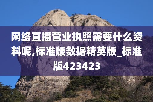 网络直播营业执照需要什么资料呢,标准版数据精英版_标准版423423