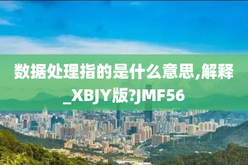 数据处理指的是什么意思,解释_XBJY版?JMF56