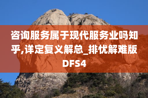 咨询服务属于现代服务业吗知乎,详定复义解总_排忧解难版DFS4