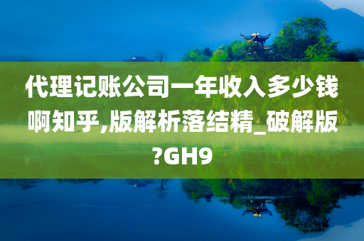 代理记账公司一年收入多少钱啊知乎,版解析落结精_破解版?GH9