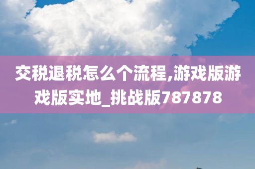 交税退税怎么个流程,游戏版游戏版实地_挑战版787878