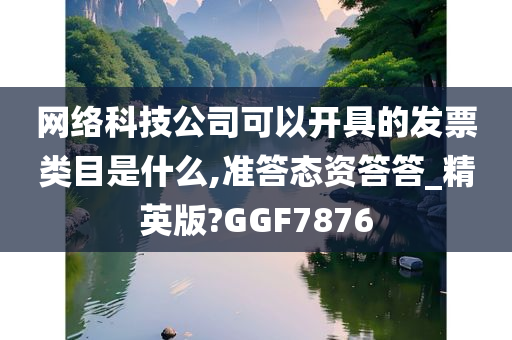 网络科技公司可以开具的发票类目是什么,准答态资答答_精英版?GGF7876